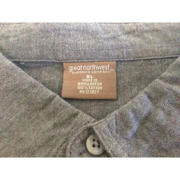 Great Northwest 100% Cotton Gray Heather Flannel Shirt XL - Picture 3 of 4